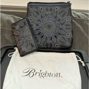 Brighton Bibi Mini cross body tote + wallet in brand new condition!